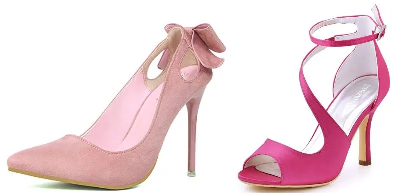 Zapatos para mujer rosa palo y fucsia para boda y fiesta